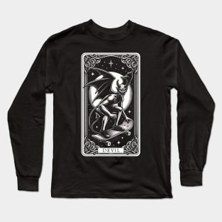 Devil on a Skateboard Tarot Long Sleeve T-Shirt